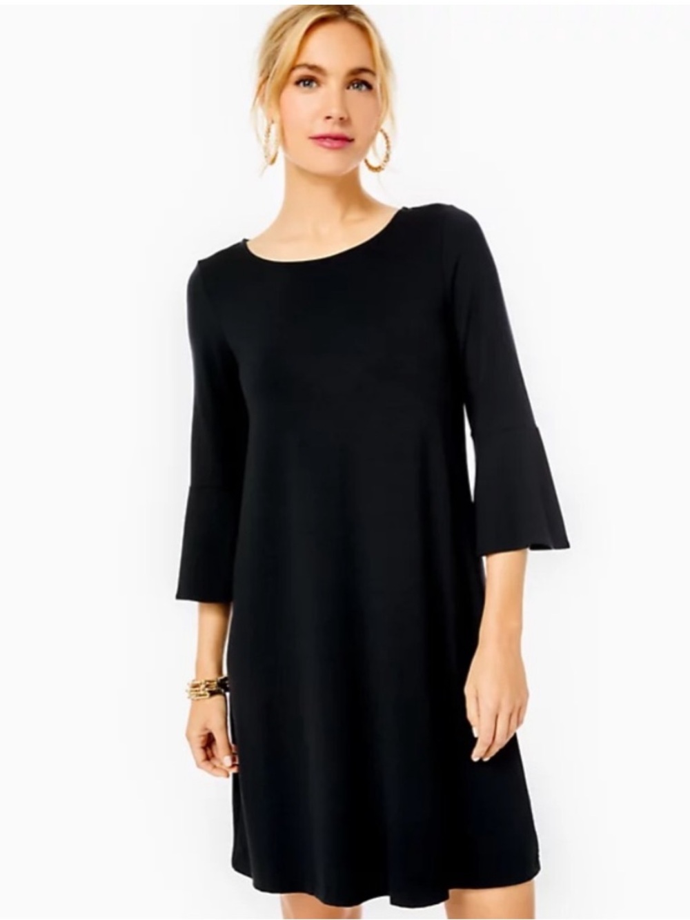 Lilly Pulitzer Black Scoop Neck Ophelia Swing Dress Size Large